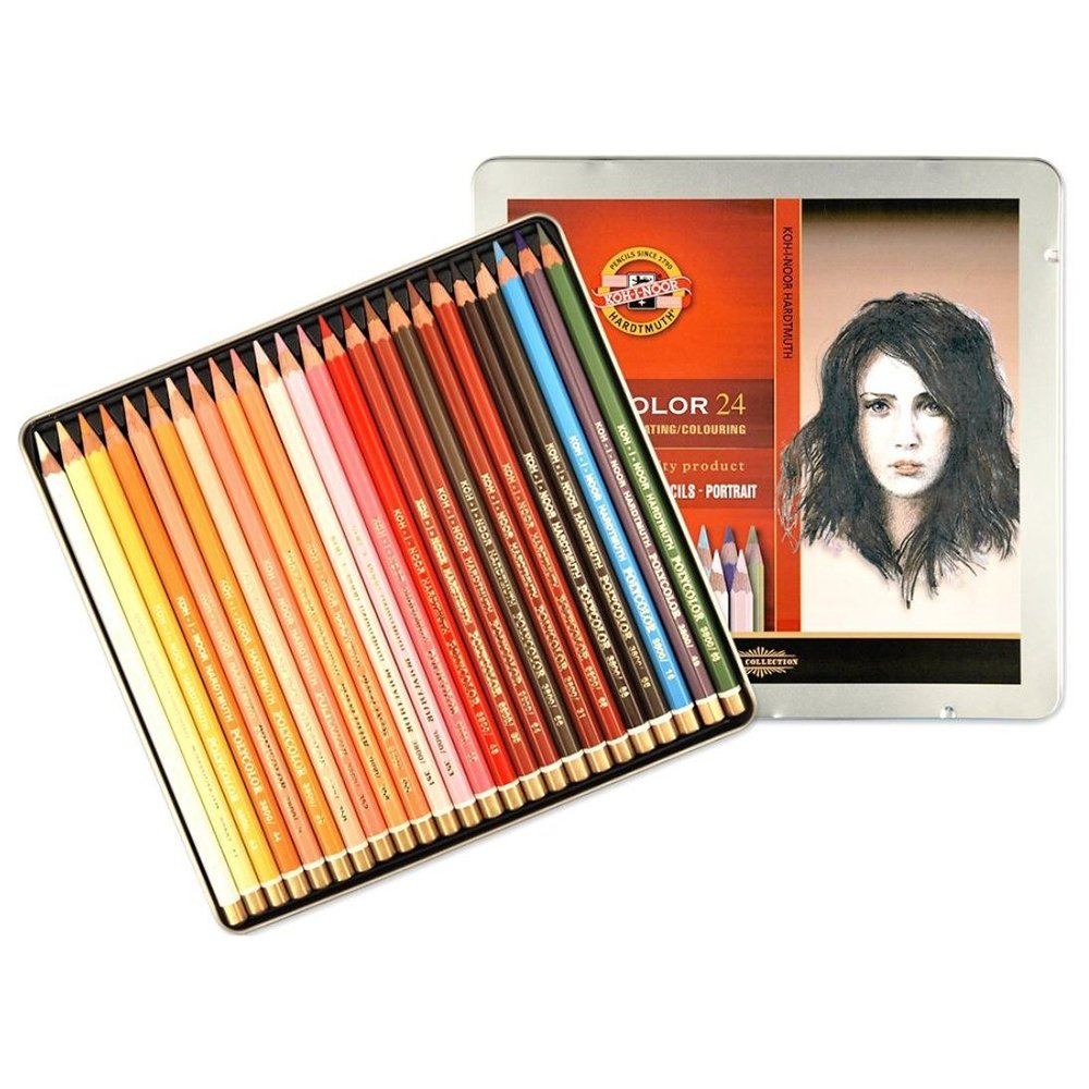 Lápis De Cor Artístico Koh-I-Nooh Polycolor Retrato - Estojo Com