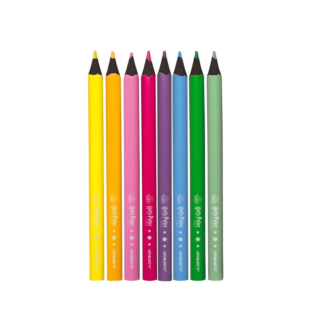 Lápis De Cor Sextavado Big Neon Leo&Leo Harry Potter C/8 Cores