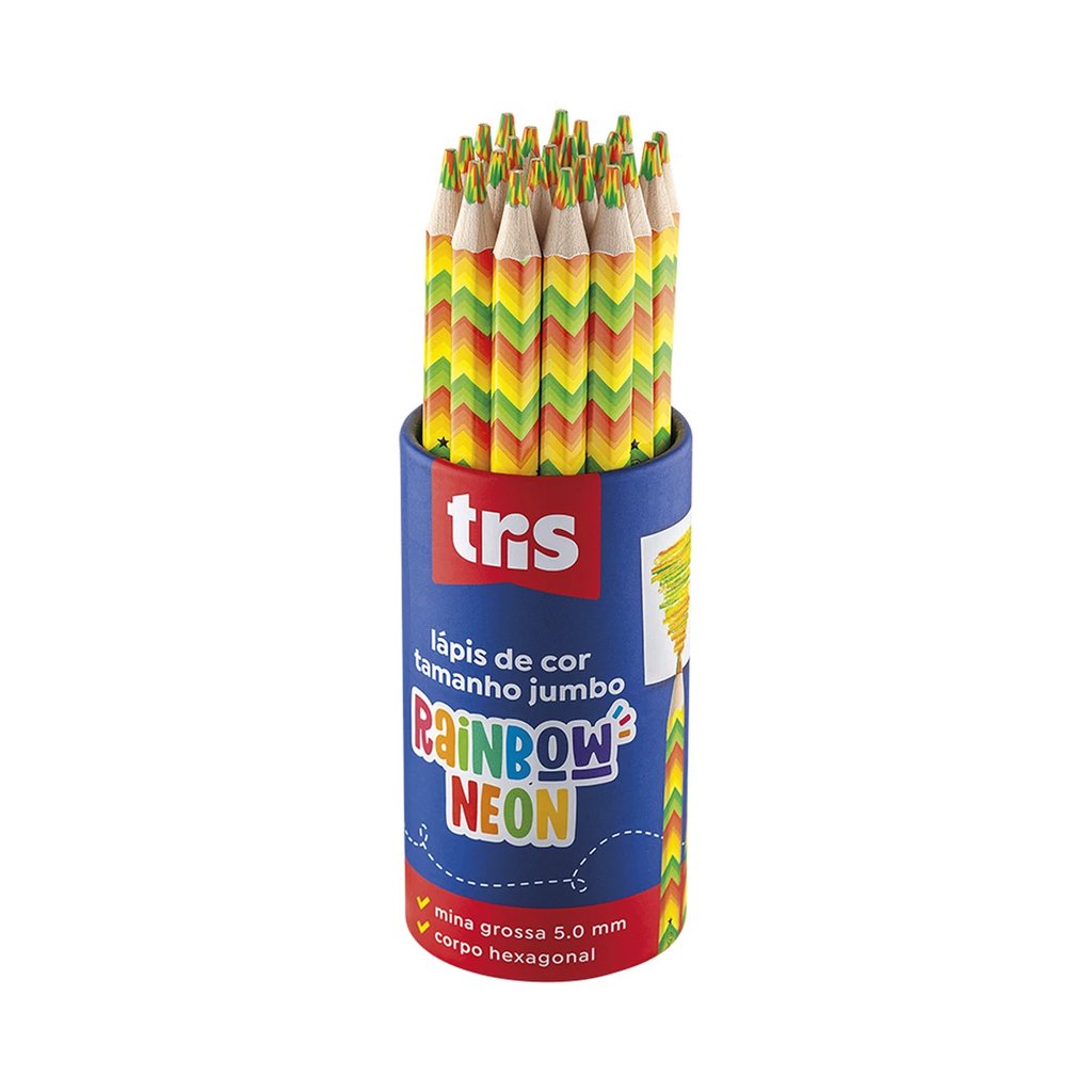 Rainbow / 3枚セット Lápis De Cor Jumbo Tris Rainbow Neon