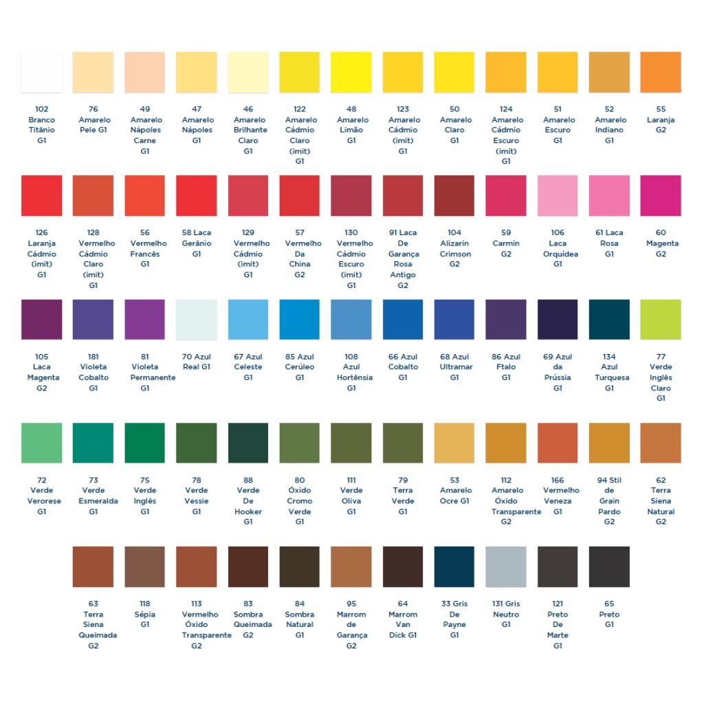 cores tintas acrilica corfix