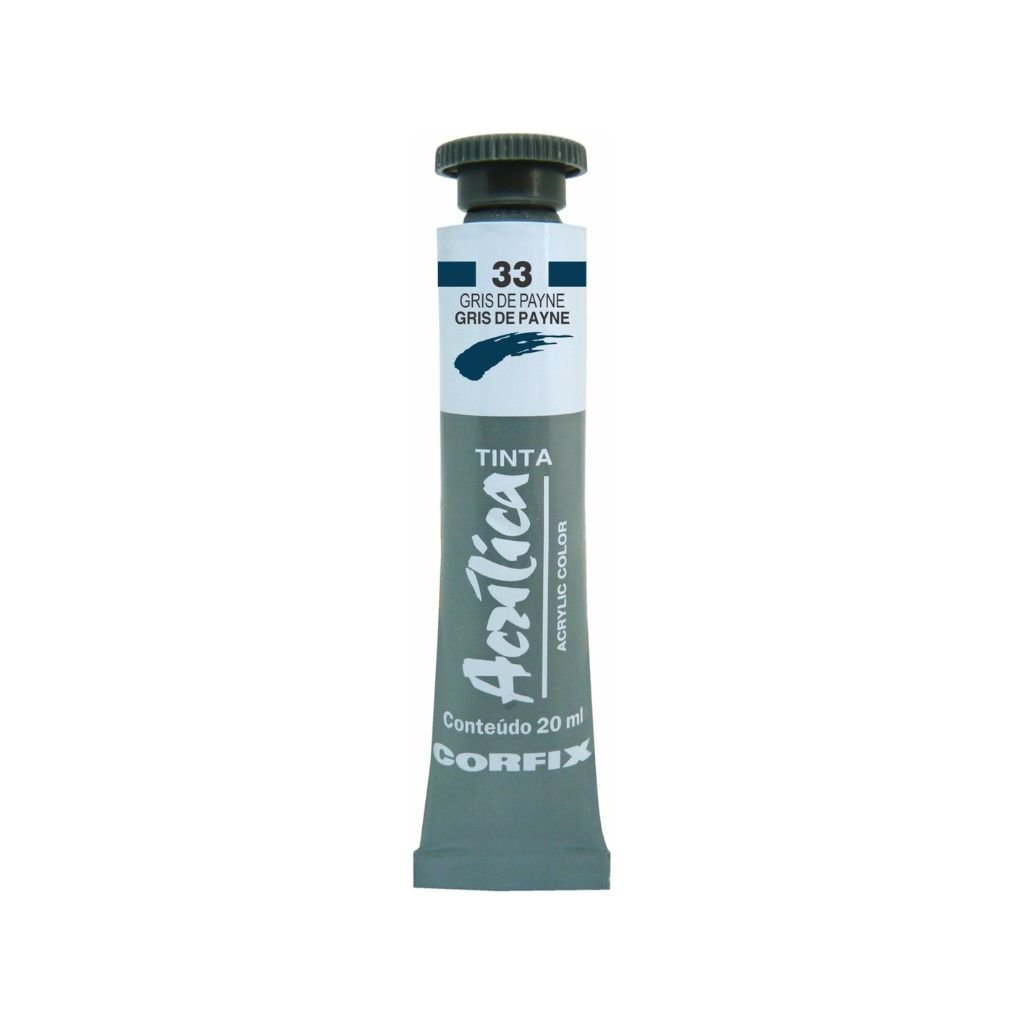 tinta acrilica corfix 20ml 33 gris de payne