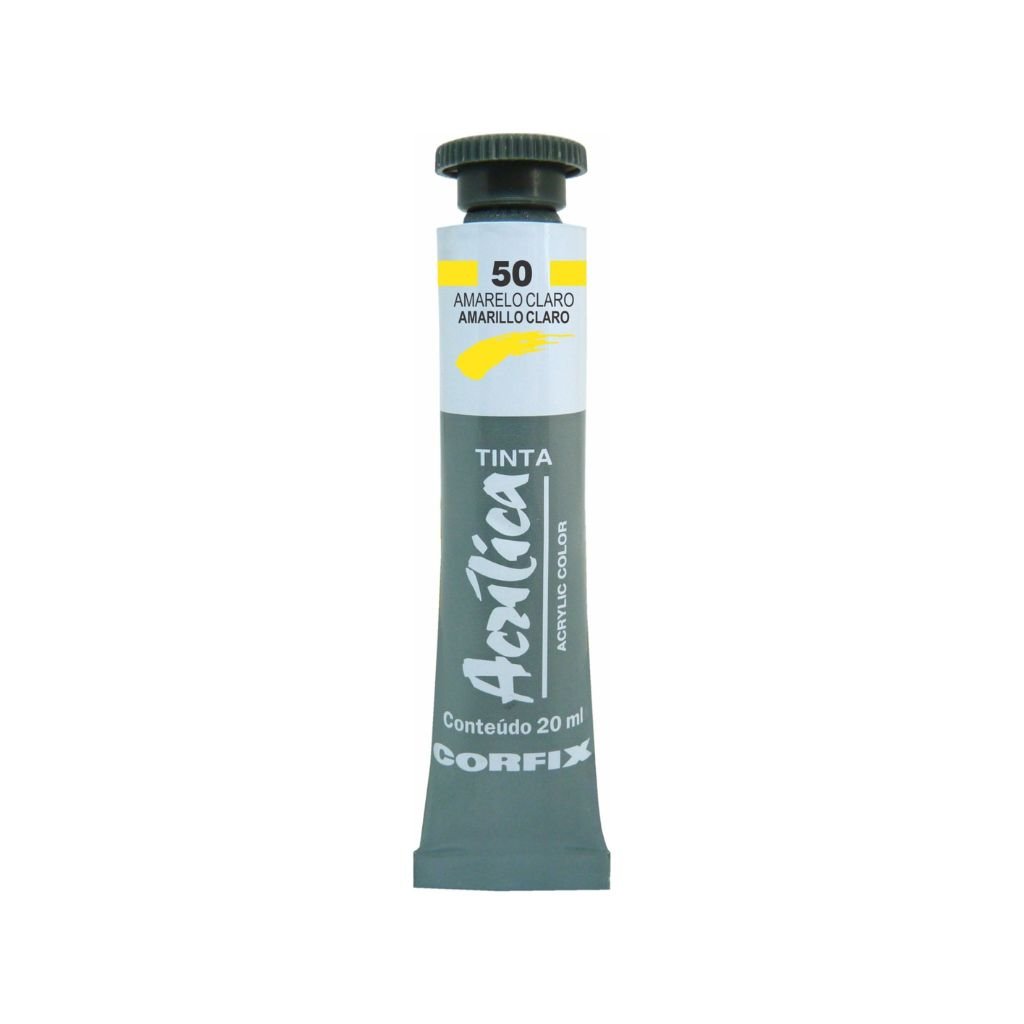 tinta acrilica corfix 20ml 50 amarelo claro